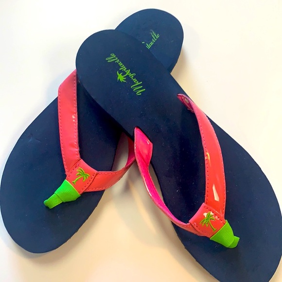 Margaritaville Navy & Pink flip flops size M / 9 - Picture 1 of 11